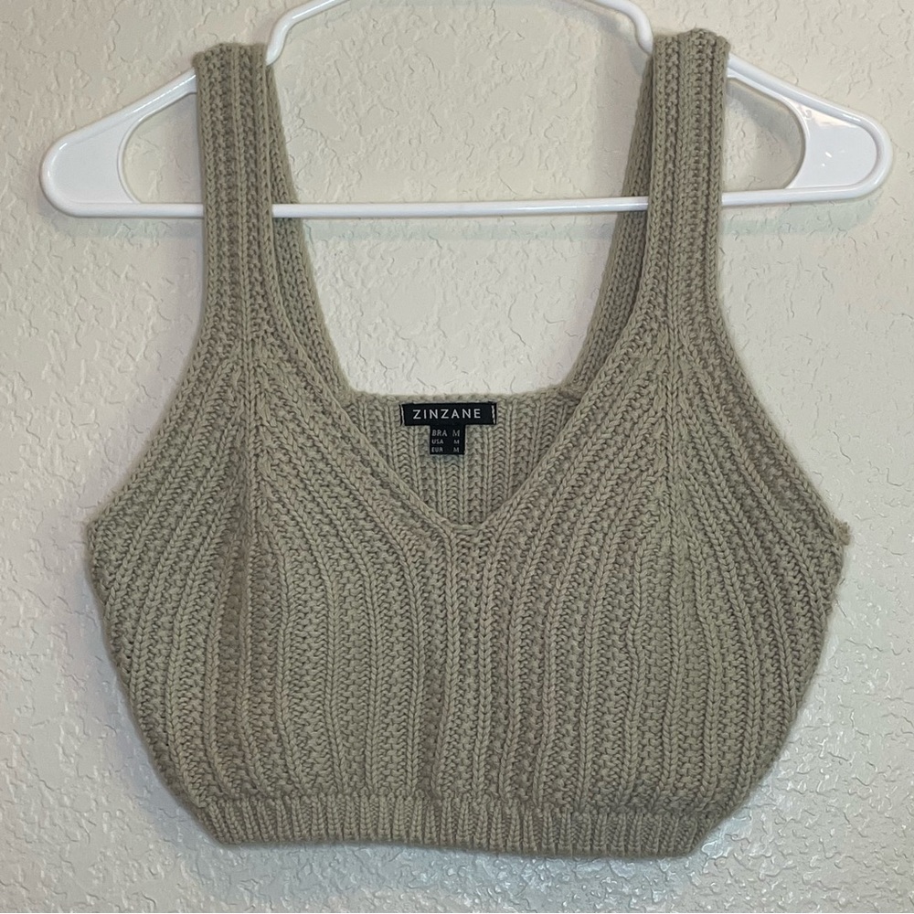 Zinzane Women's Beige Knit Tank Top